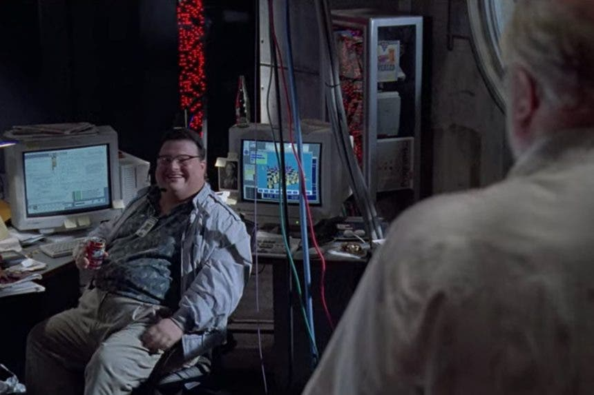 Still from Jurassic Park - the computer room